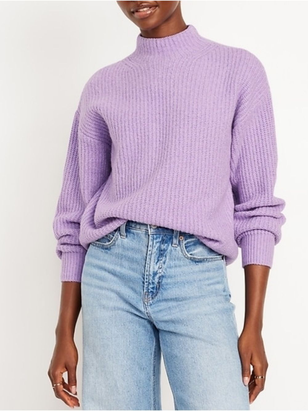 2X • Old Navy • Lilac Ribbed SoSoft Cropped Mock-Neck Sweater